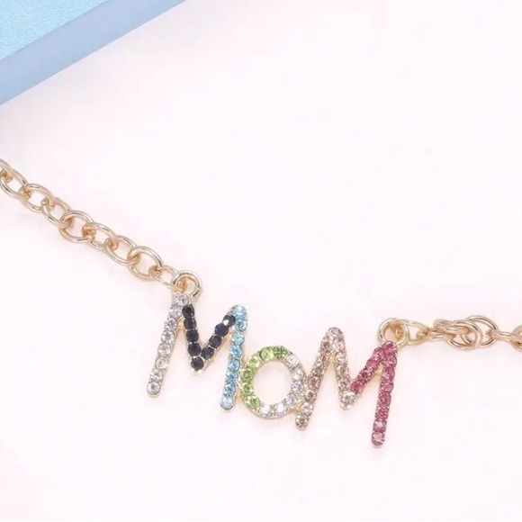 Jewelry - Colorful Zircon “MOM” Pendant Necklace